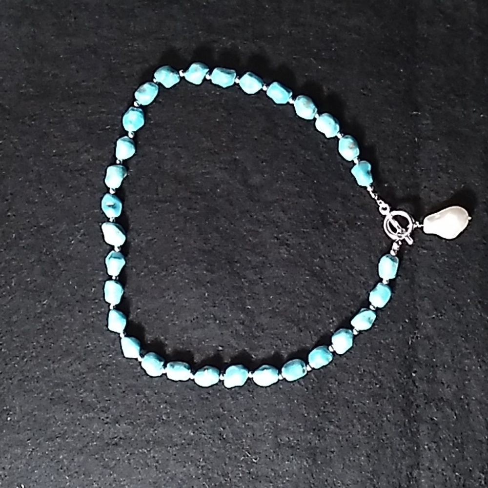 Faux turqoise necklace with Pearl